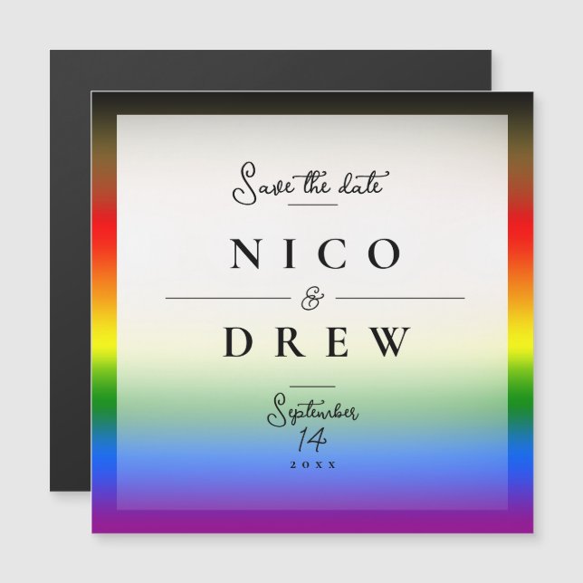 Elegante Casamento LGBTQ+ BIPOC Pride  (Frente/Verso)