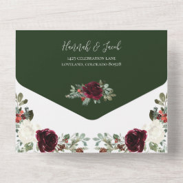 Elegante Casamento no inverno Verde Emerald de Nat