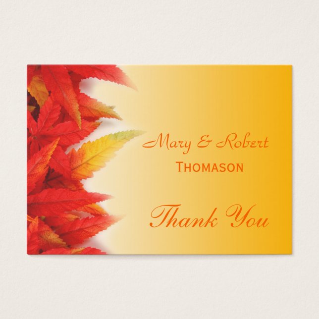 Elegante, casamento outono bonito a obrigado (Frente)