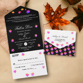 Elegante Casamento outono Russo Negro E Neon Branc