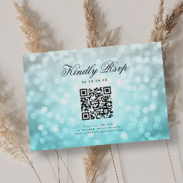 Elegante Casamento QR RSVP Bokeh Lights Beach Ombr