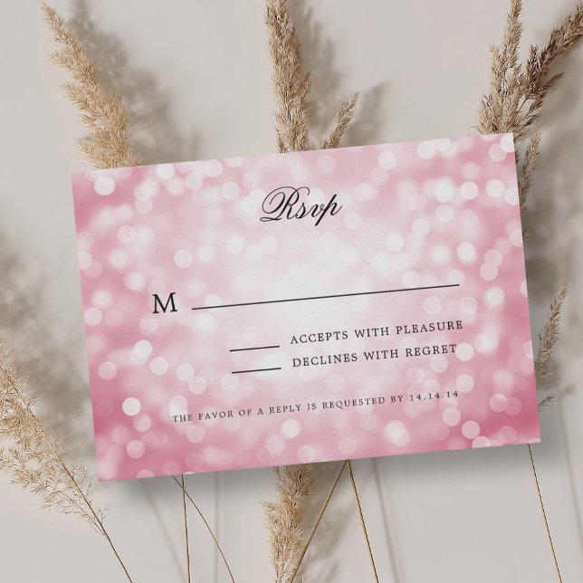 Elegante Casamento RSVP Bokeh Lights Blush Pink (Elegant Wedding RSVP Bokeh Lights Blush Pink )