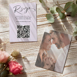 Elegante Casamento RSVP Código QR Lilás