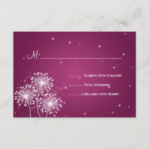 Elegante Casamento RSVP Summer Sparkle Merlot Rosa