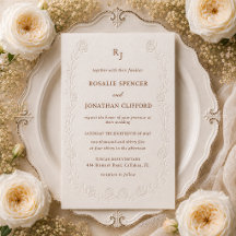 Elegante Cega Floral Letterpress Casamento