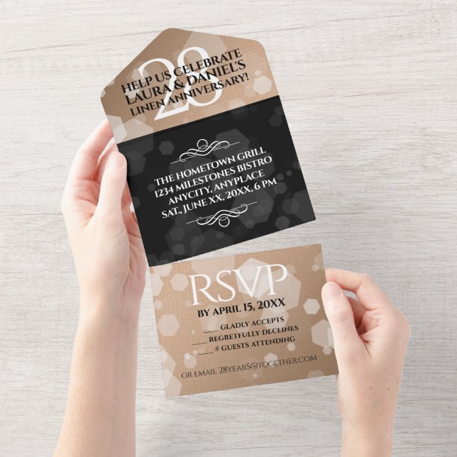 Elegante Celebração de Aniversário de Casamento da (Aba destacável)