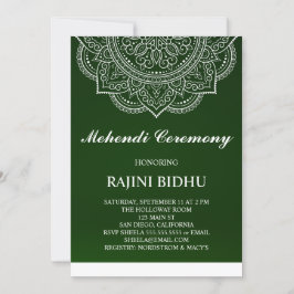 Elegante Cerimônia Emerald Paisley Indian Mehndi