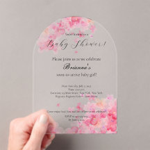 Elegante Chá de fraldas de Garota Floral Rosa-Cor-