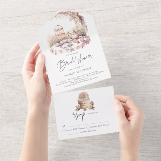 Elegante Chá de panela Jardim Rsvp (Aba destacável)