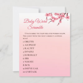 Elegante Cherry Blossom Baby Word Scramble Game