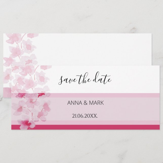 Elegante Cherry Blossoms Watercolor pintado à mão (Frente/Verso)