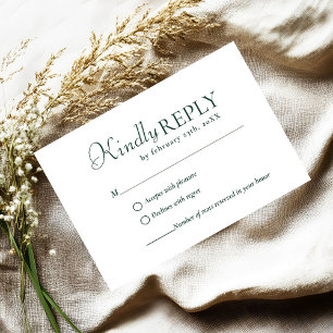 Elegante & Chic Esmeralda Verde Verde RSVP Casamen