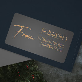 Elegante Chic Etiqueta de Endereço Cinza