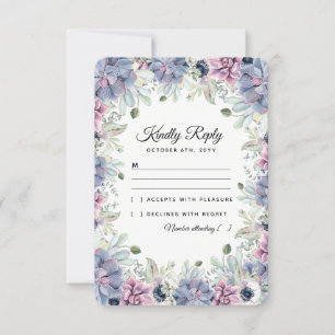 Elegante Chic Succulents Florals Wedding RSVP