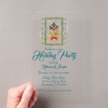 Elegante Chifre Francês de Natal Teal