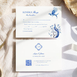 Elegante Chinoiserie Meal Choice Weding RSVP