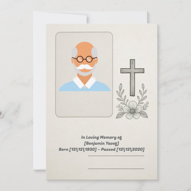 Elegante Christian Funeral Invitation Modelo (Frente)