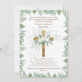 Elegante clássico BAPTISM Convidam Rosas Brancas D