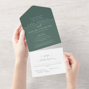 Elegante clássico casamento moderno verde