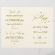 Elegante Clássico Dourado, Casamento dobrável