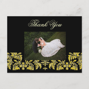 Elegante + Clássico Obrigado Cartões Fotográficos,