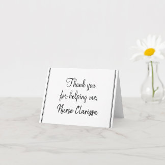 Elegante, Clássico "Obrigado por me ajudar" Cartão