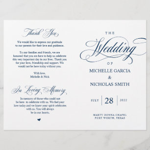 Elegante Classy Marinho Blue, Programa de Casament