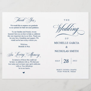Elegante Classy Marinho Blue, Programa de Casament