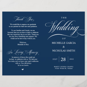 Elegante Classy Marinho Blue, Programa de Casament