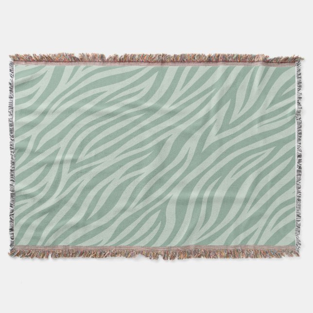 Elegante Cobertor de Lançar com Listras de Zebra e (Frente)