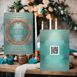 Elegante Cobre e Turquesa Save The Date