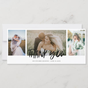 Elegante Colagem de Três Fotos de Casamento Agrade