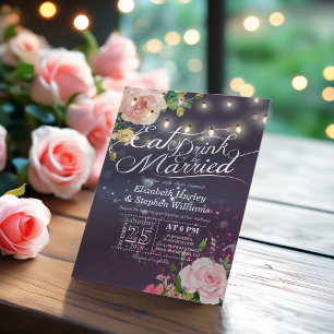 Elegante COMA a bebida & seja convites Wedding