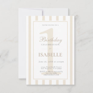 Elegante Convite de Aniversário de 1 Ano com Listr