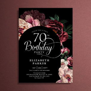 Elegante Convite de Aniversário de 70 anos com Peô