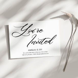 Elegante Convite de Aniversário Minimalista Modern