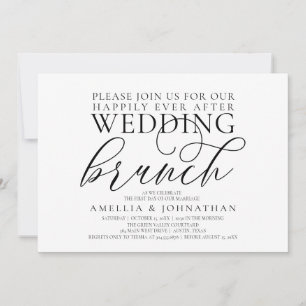 Elegante Convite de Brunch Pós-Casamento com Letra