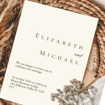 Elegante Convite de Casamento Boho Minimalista com