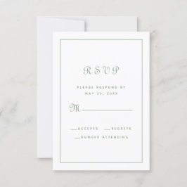 Elegante Convite de Casamento Clássico Verde