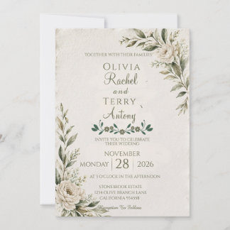 Elegante Convite de Casamento com Efeito Deckle Bo
