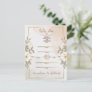 Elegante Convite de Casamento com Moldura Dourada