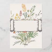 Elegante Convite de Casamento com Moldura Floral B