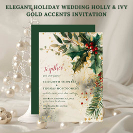 Elegante Convite de Casamento de Férias com Acento