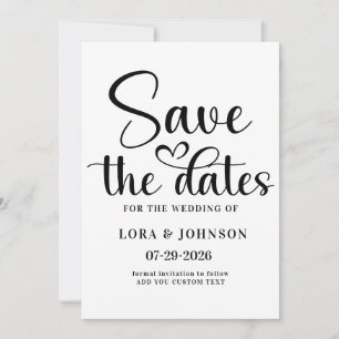 Elegante convite de casamento em preto e branco co