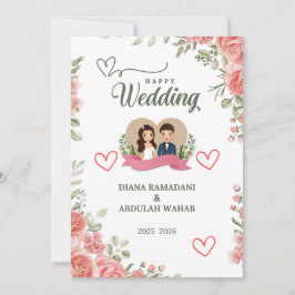 Elegante Convite de Casamento Feliz – Celebre Seu