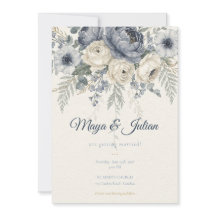 Elegante Convite de Casamento Floral Francês Peôni