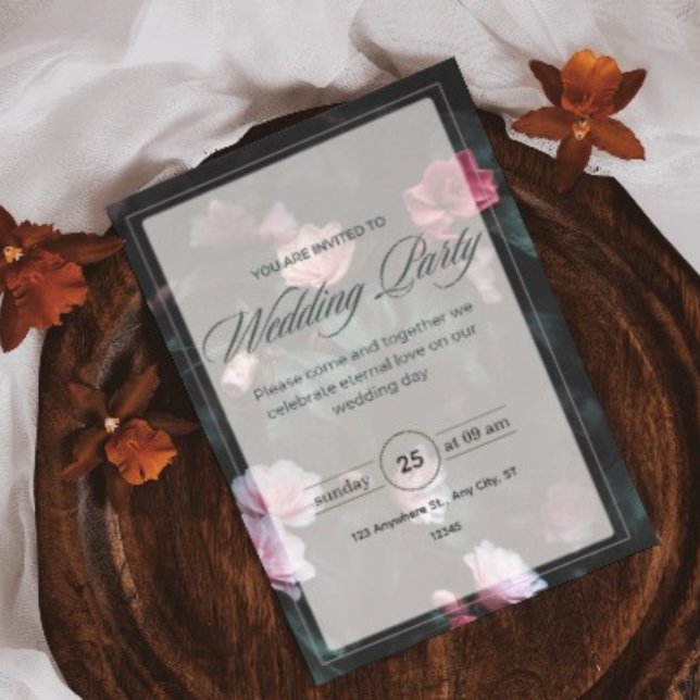 Elegante Convite de Casamento Minimalista (Criador carregado)