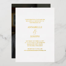 Elegante Convite de Casamento Minimalista Formal c