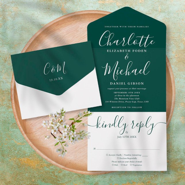Elegante Convite de Casamento Moderno Minimalista  (Criador carregado)