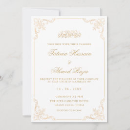Elegante Convite de Casamento Muçulmano com Roteir